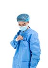 เสื้อแล็บนอนวูฟเวนสีน้ำเงินชุดทิ้งชุดโรงพยาบาล Unisex ชุดคลุมทางการแพทย์