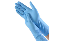 ถุงมือไนไตรสีฟ้าแบบใช้แล้วทิ้งทางการแพทย์ ถุงมือตรวจสอบความปลอดภัยแบบไม่มีแป้ง