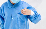เสื้อห้องปฏิบัติการทางการแพทย์แบบใช้แล้วทิ้งแขนยาวข้อมือยางยืด Unisex