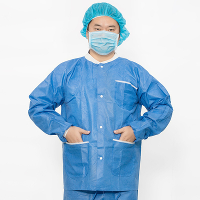 สายดึงปิด Icu Scrub Suit 2 กระเป๋าสําหรับศูนย์ผ่าตัด / ขาว ฟ้า เขียวชมพู