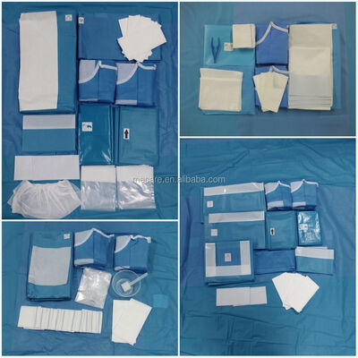 Sterile Surgical Packs with Steam Sterilization and Angiography Pack Including Disposable Patient Drapes