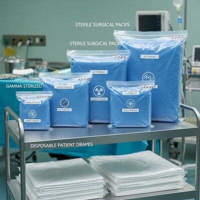 Sterile Surgical Packs in Various Sizes with Multiple Sterilization Methods and Disposable Patient Drapes